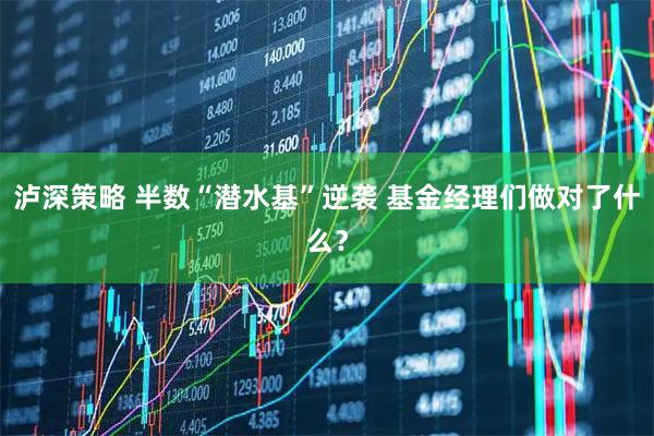 泸深策略 半数“潜水基”逆袭 基金经理们做对了什么？